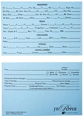 Instrumental Library Filing Cards